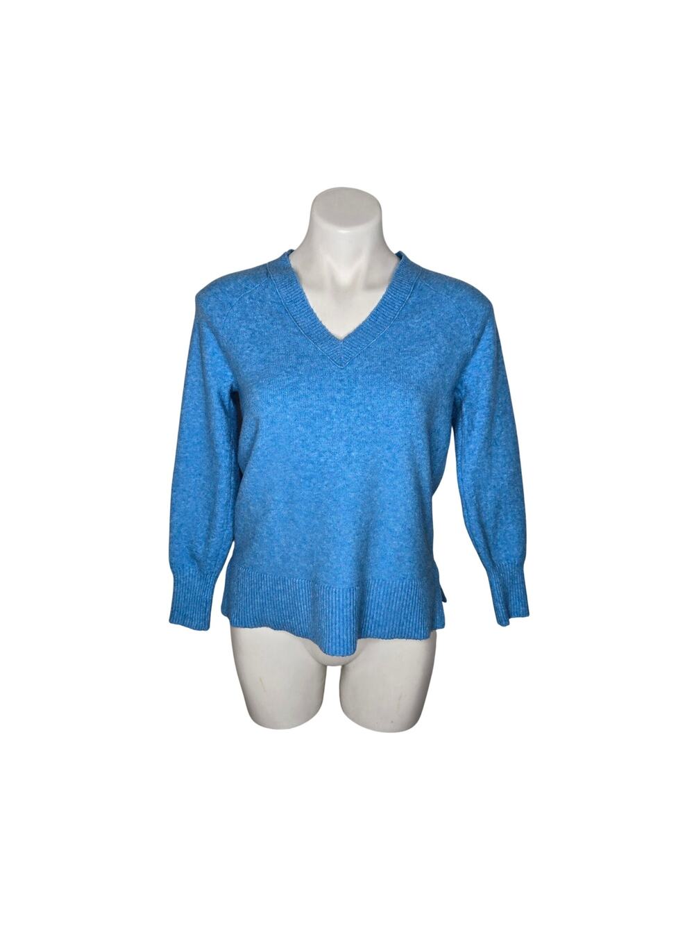 LOFT OUTLET V-Neck Sweater Bright Blue Size XXSP